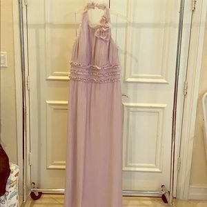 JS COLLECTIONS Pleated Mesh Halter DRESS